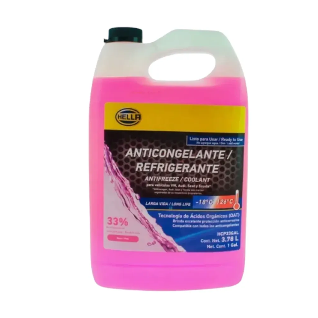 HCP33GAL - Anticongelante Rosa Coolant al 33% de 3.78L en HELLA