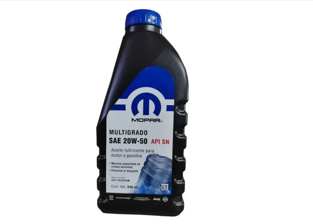 Aceite Multigrado SAE 20W-50 API SN de 946 mL en MOPAR