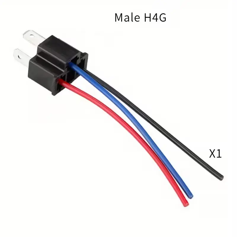 Conector de cable H4G (Macho) para coche, adaptador de luz de faro con enchufe macho, manguera de alimentación para bombillas, extensión de conexión