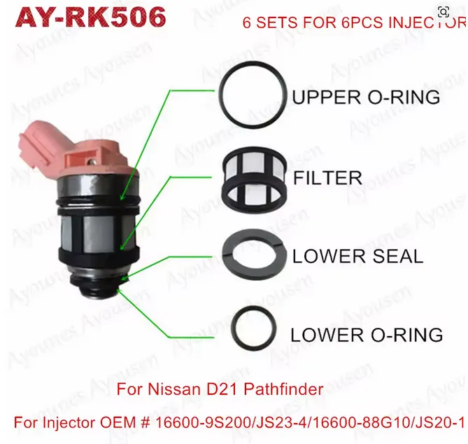 AY-RK506 - kits de reparación de inyectores de combustible para piezas 16600-9S200 16600-88G10 JS23-4 JS20-1 para piezas de repuesto Nissan D21