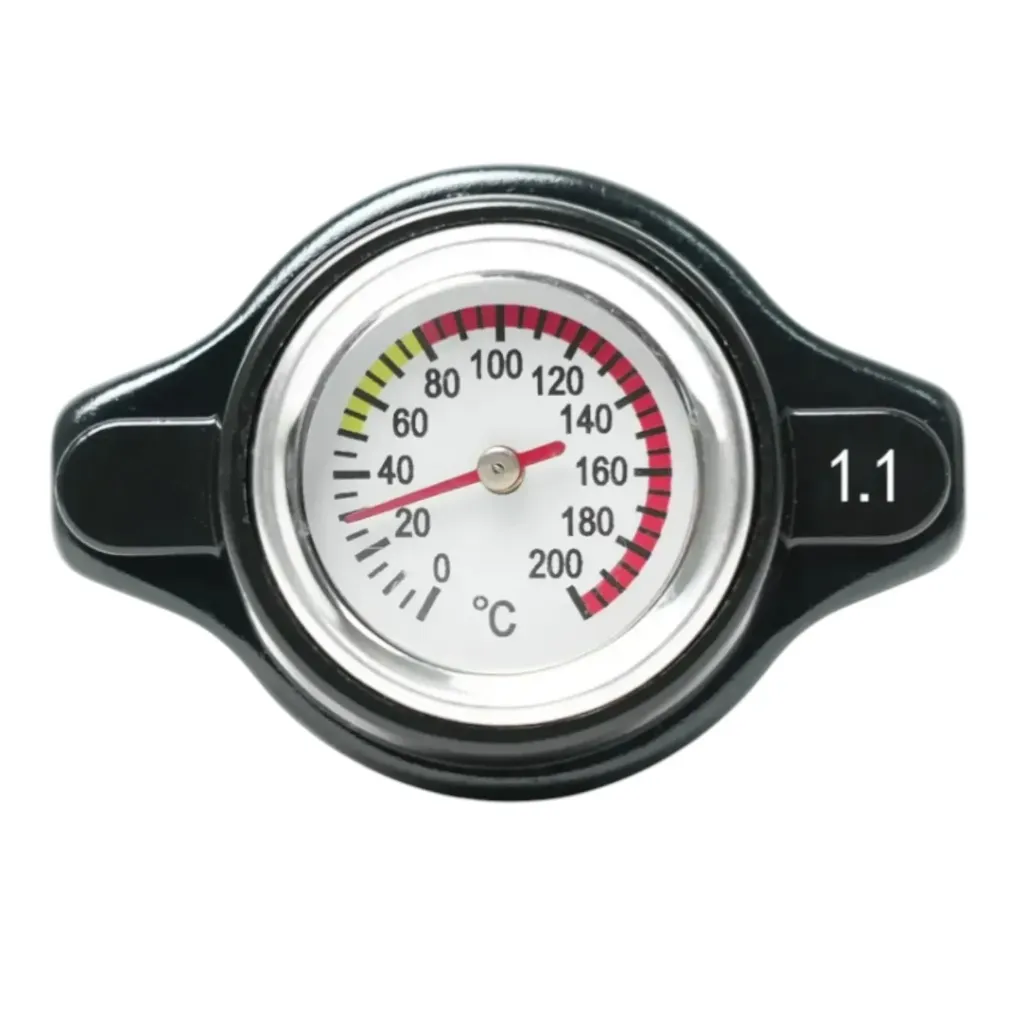 D1S-011 - Tapon de radiador térmico 1.1 Bar / 16PSI cubierta de tanque, medidor de temperatura del agua con utilidad segura, estilo de motocicleta y coche