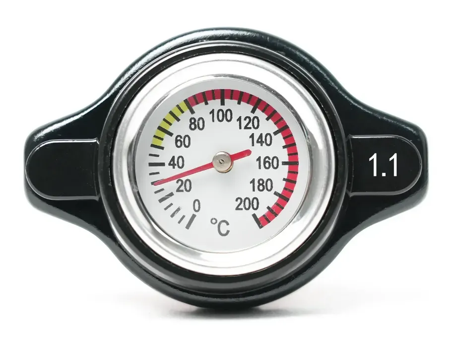 D1S-011 - Tapon de radiador térmico 1.1 Bar / 16PSI cubierta de tanque, medidor de temperatura del agua con utilidad segura, estilo de motocicleta y coche