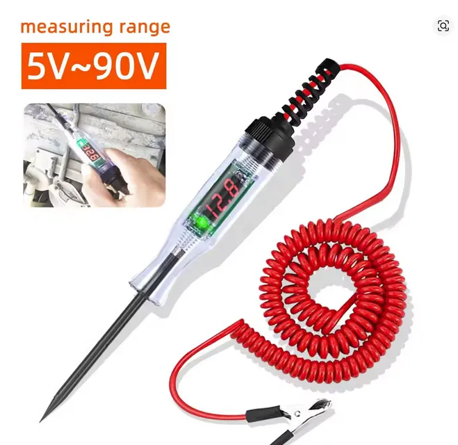 Probador de circuito de voltaje para coche y camión, pluma de prueba de sonda de diagnóstico de coche, bombilla, pluma medidora eléctrica, herramientas de reparación, 6v - 24V