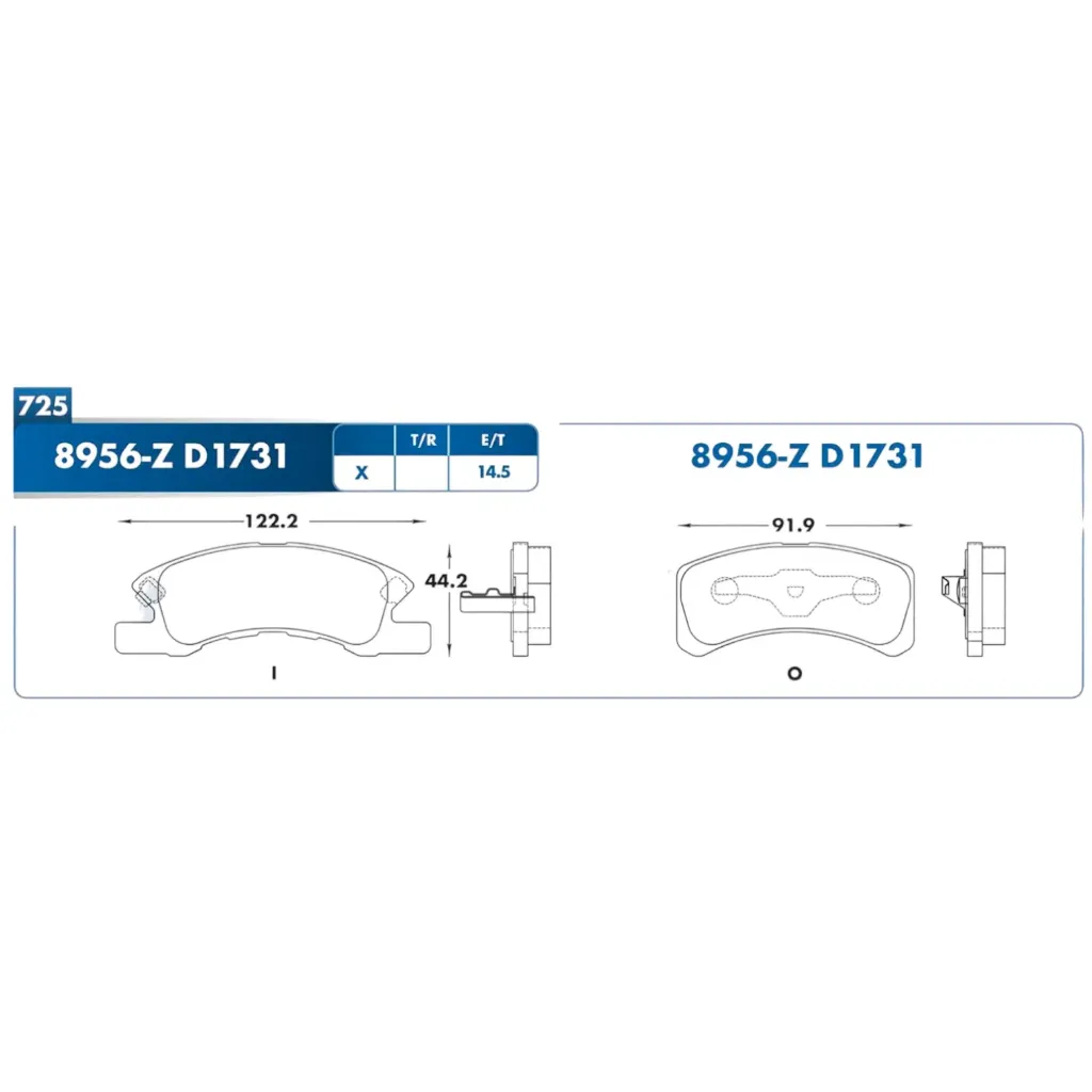 8956-Z D1731 - Balatas Semimetálica Delantera para Dodge Attitude 15-22 Renault MIRAGE 15-21 en FP Friction Premium