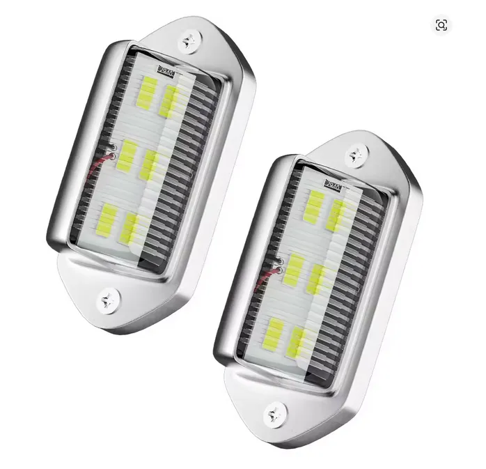 Luz de matrícula de coche, 6 LED, para SUV, camión, remolque, etiqueta de furgoneta, lámpara de paso, bombillas blancas, productos para coche, luces de matrícula c/u