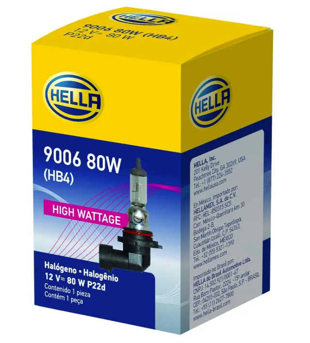 9006 (HB4) - 80W-100W Foco 12V Standard 9004 Halógeno en Hella