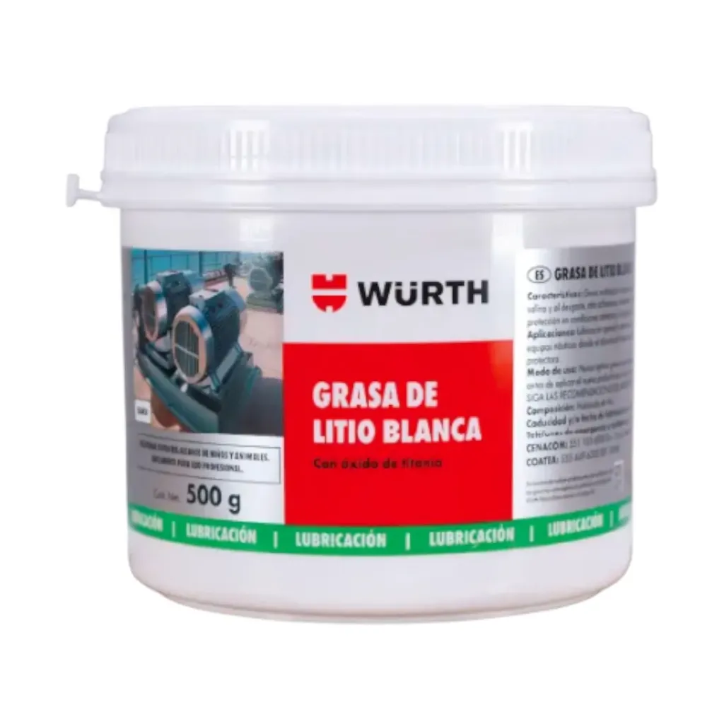 Grasa de Litio Blanca en Wurth 3 de 0.5Kg
