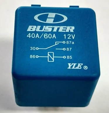 0924 - RELEVADOR 5-TERMINALES UNIVERSAL REFORZADO 40A 60A 12V AZUL