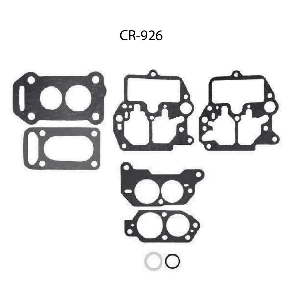 CR-926 - Jgo de Juntas para Carburador de Nissan L4 CIL 84-86 Tsuru, Samurai Vagoneta Tsuru 2 B-12, motores E15 y E16 de 1500 y 1600CC Carburador Hitachi