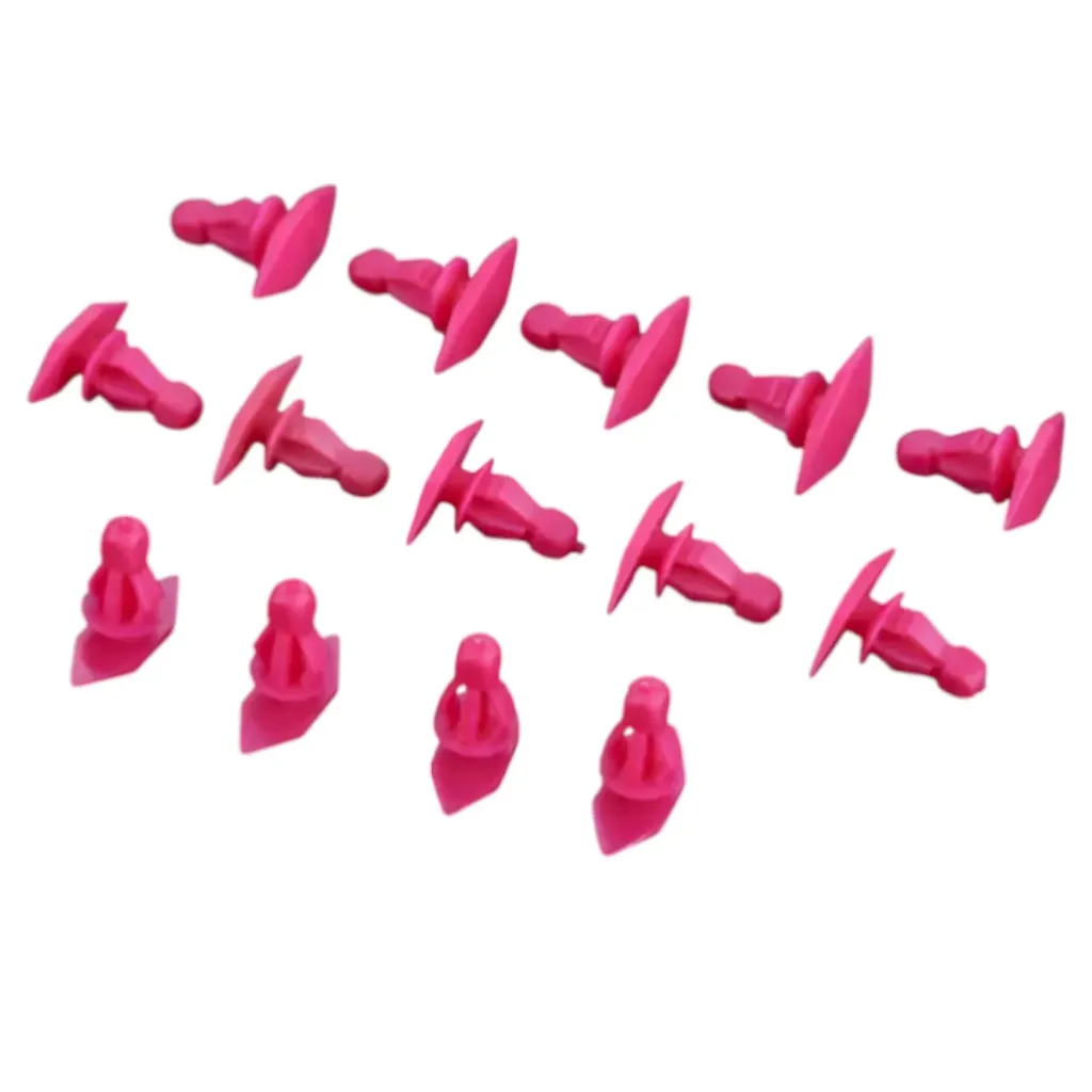 66918529877 - Grapas de Panel Camioneta Auto sujetadores especiales Clip 6mm agujero para Nissan reemplazar burlete retenedor Rosa remaches de plástico Clips de coche