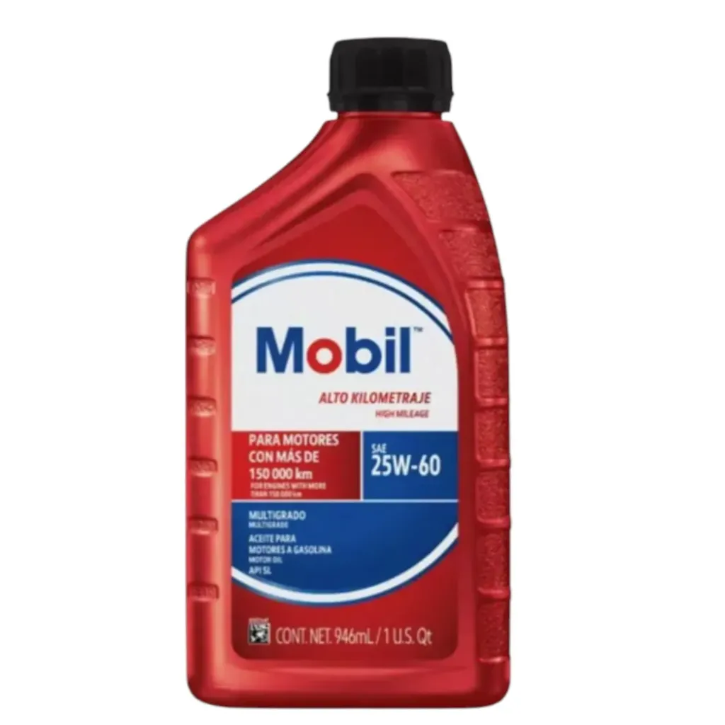 Aceite Multigrado Alto Kilometraje SAE 25W-60 API SL en MOBIL Super 946ml