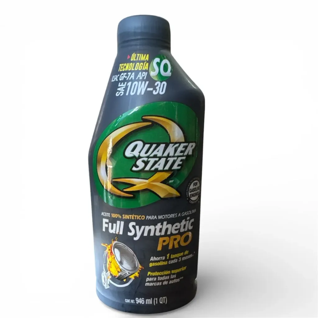 SAE10W30S - Aceite 100% Sintético para motores a Gasolina SAE 10W-30 API SQ de 946mL - Quaker State