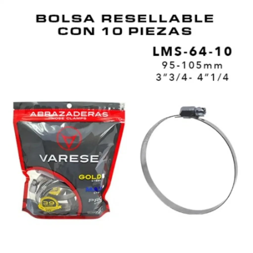 [LMS-64] LMS-64 - 95 A 105mm Abrazadera  Sin Fin Varese