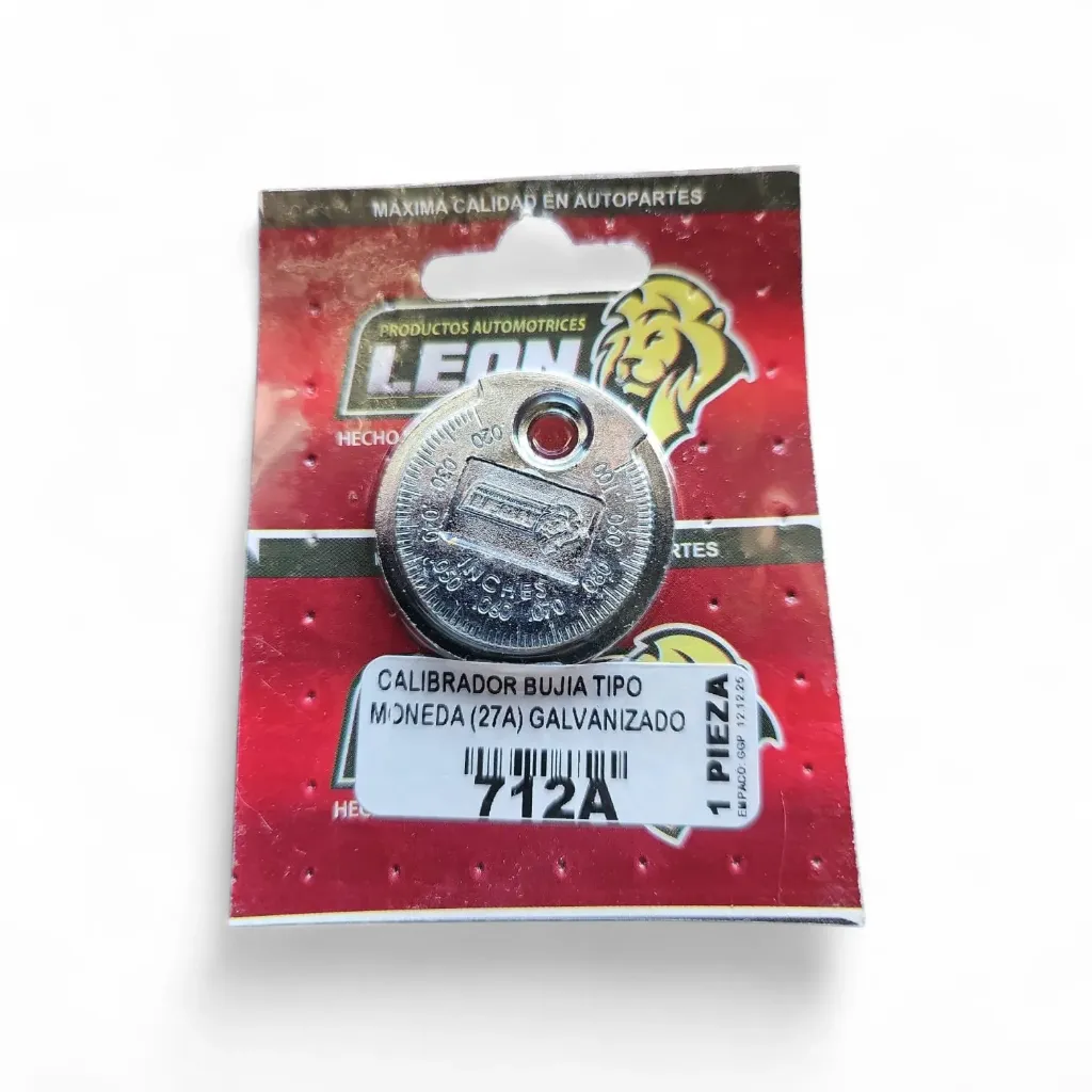 [712A] 712A - Calibrador de Bujía tipo Moneda (27A) Galvanizado en Leon