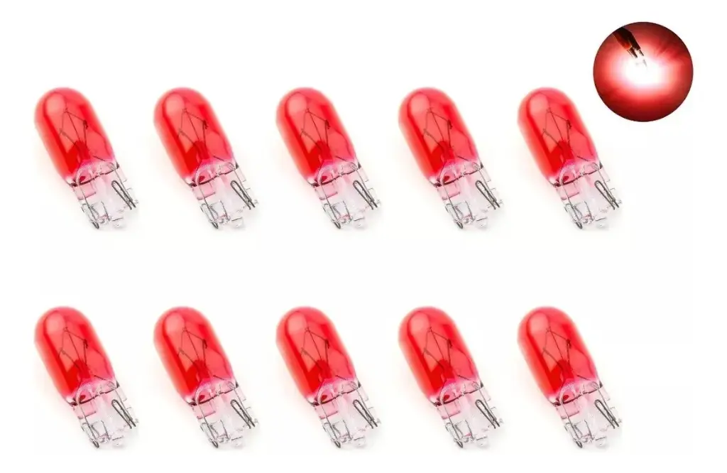 [Rojo  T10] Foco de pellizco Rojo  T10  