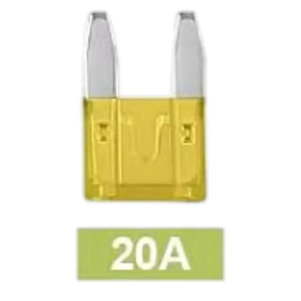 [20A-F-MI] 20A-F-MI - Mini Fusible de Cuchilla Pellizco Automotriz ATO 12V 24V 32V Color Amarillo