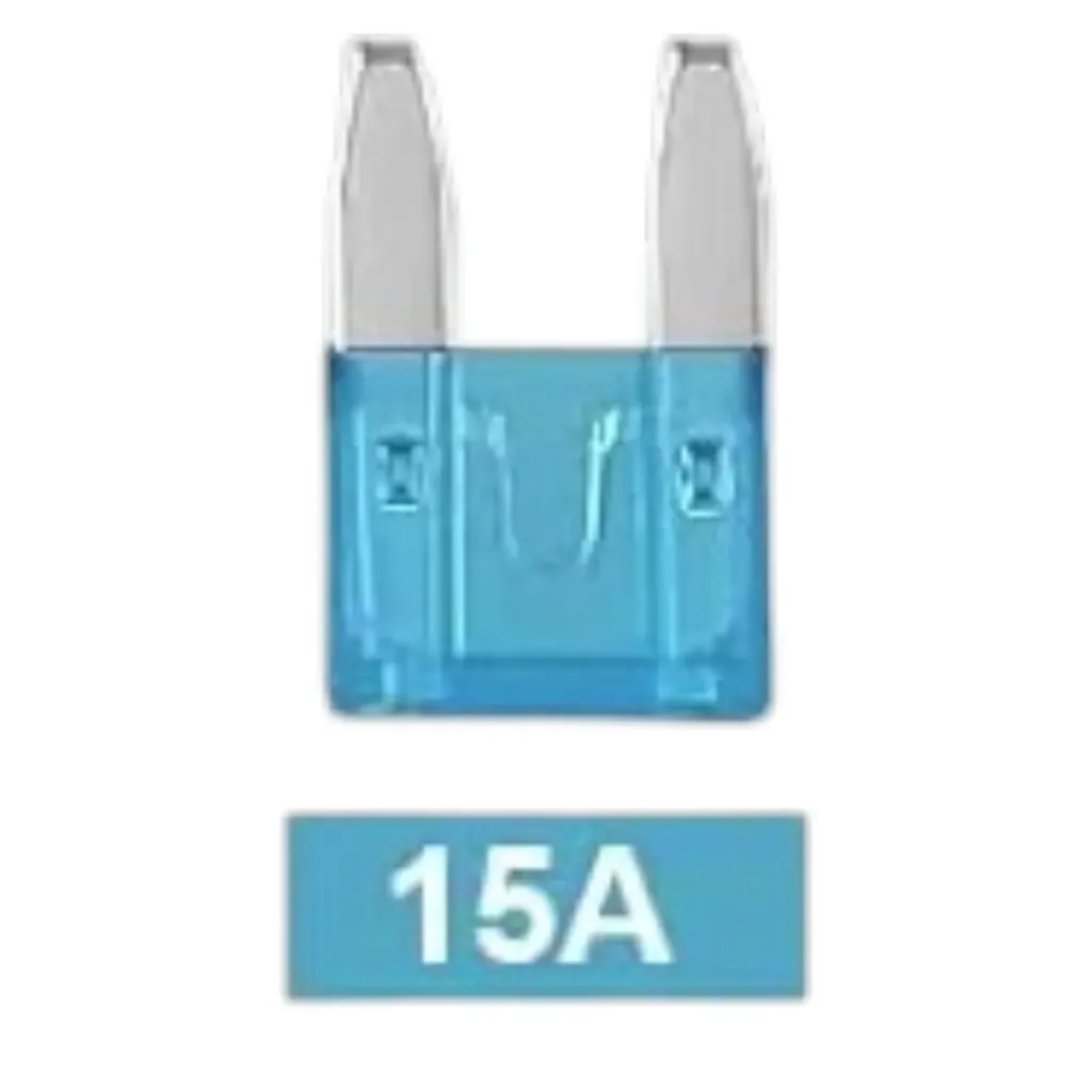 [15A-F-MI] 15A-F-MI - Mini Fusible de Cuchilla Pellizco Automotriz 15 Amp ATO 12V 24V 32V Color Azul