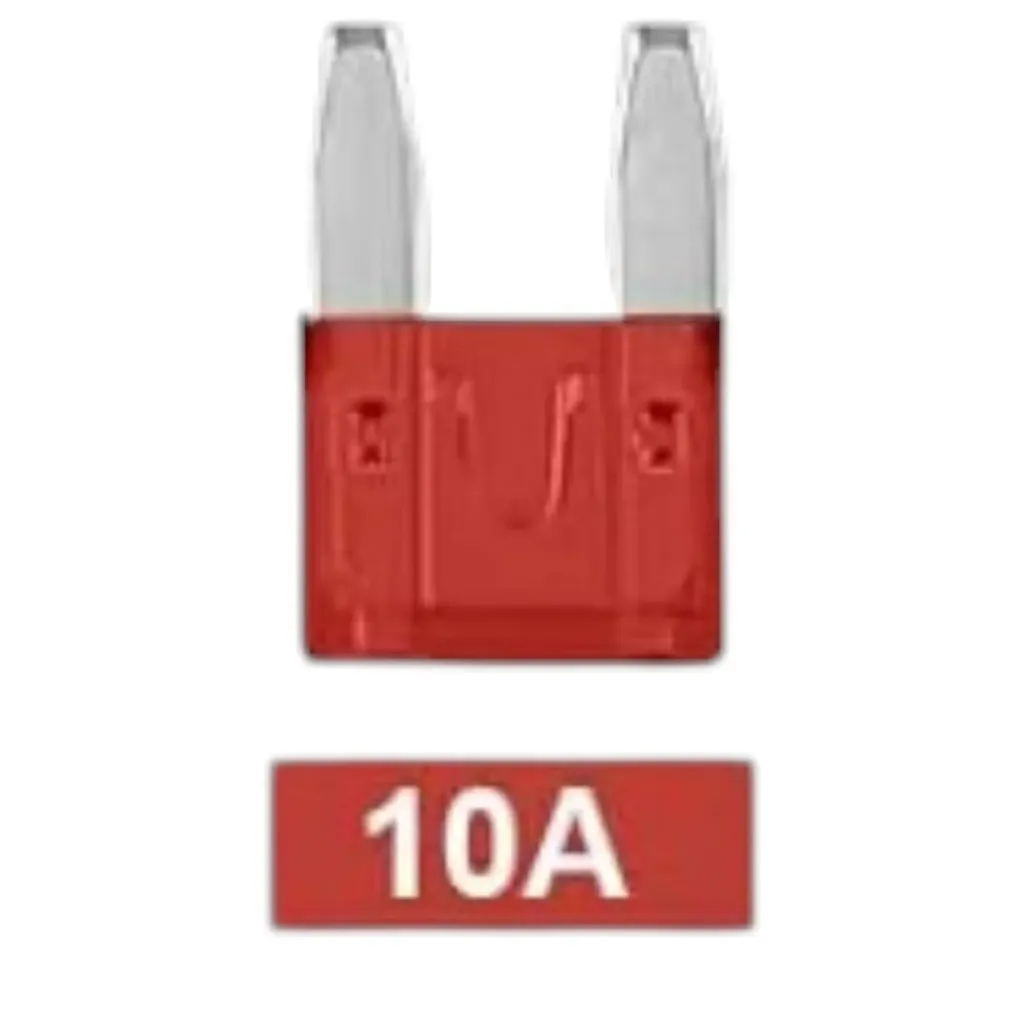 [10A-F-MI] 10A-F-MI - Mini Fusible de Cuchilla Pellizco Automotriz 10 Amp ATO 12V 24V 32V Color Rojo