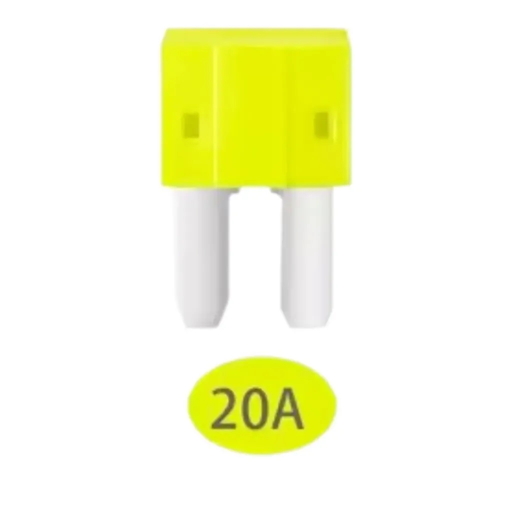 [20A-F-M2] 20A-F-M2 - Fusible de Cuchilla Pellizco Automotriz Micro 2 - 20Amp ATR APT 12V 24V 32V Color Amarillo