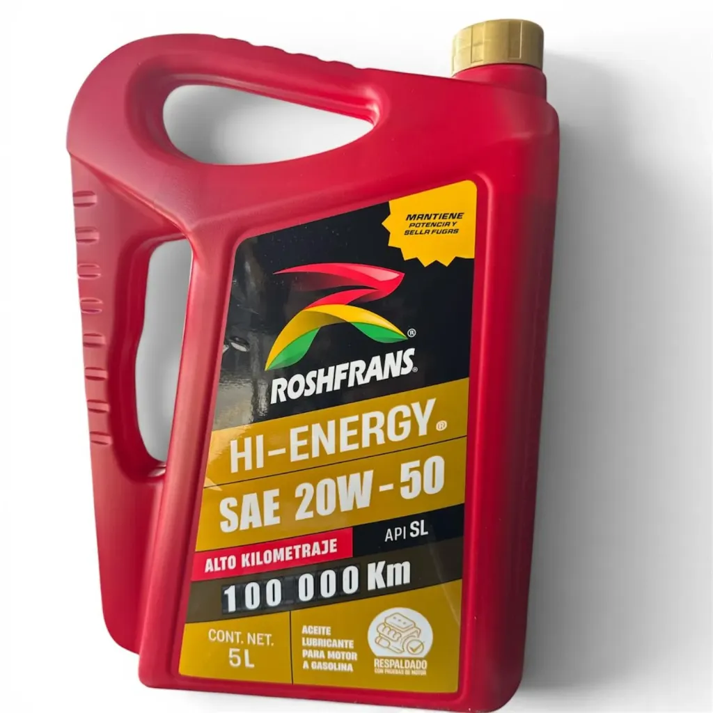 5L - Aceite Multigrado Hi-Energy API SL 20W-50 Alto Kilometraje de 5L ROSHFRANS