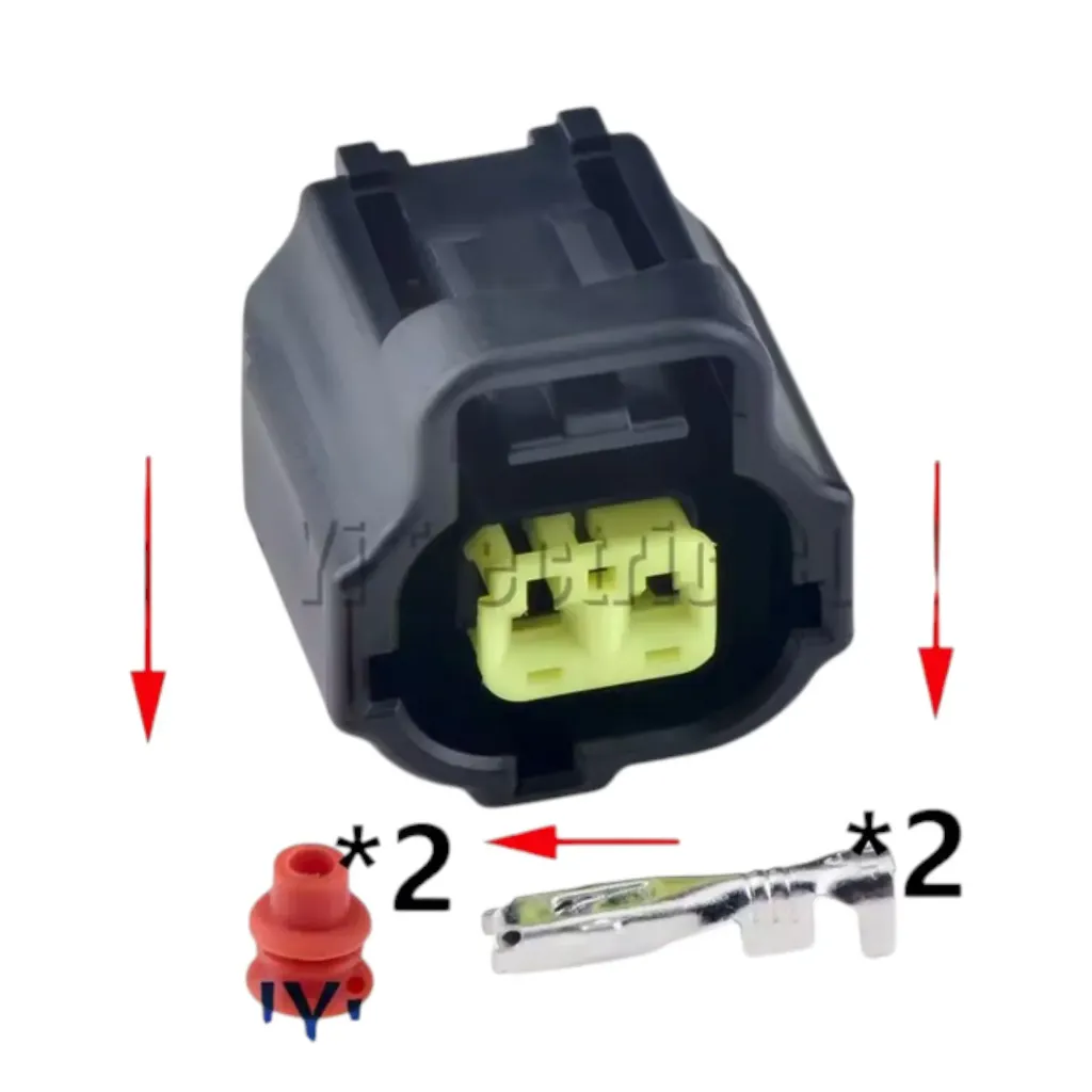 178390-Negro - Conector IAC automático de 2 pines Enchufe del sensor de temperatura del agua 178390 -1 178390 -2 178390 -3 Para Toyota 1JZ-GTE 2JZ-GTE Mazda Mitsubishi