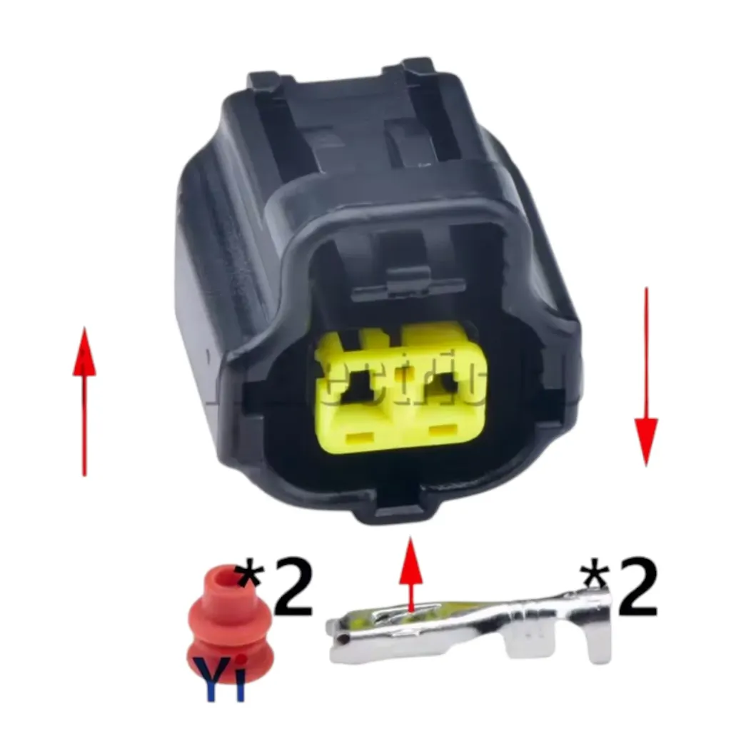 178390-Negro-1 - Conector IAC automático de 2 pines Enchufe del sensor de temperatura del agua 178390 -1 178390 -2 178390 -3 Para Toyota 1JZ-GTE 2JZ-GTE Mazda Mitsubishi