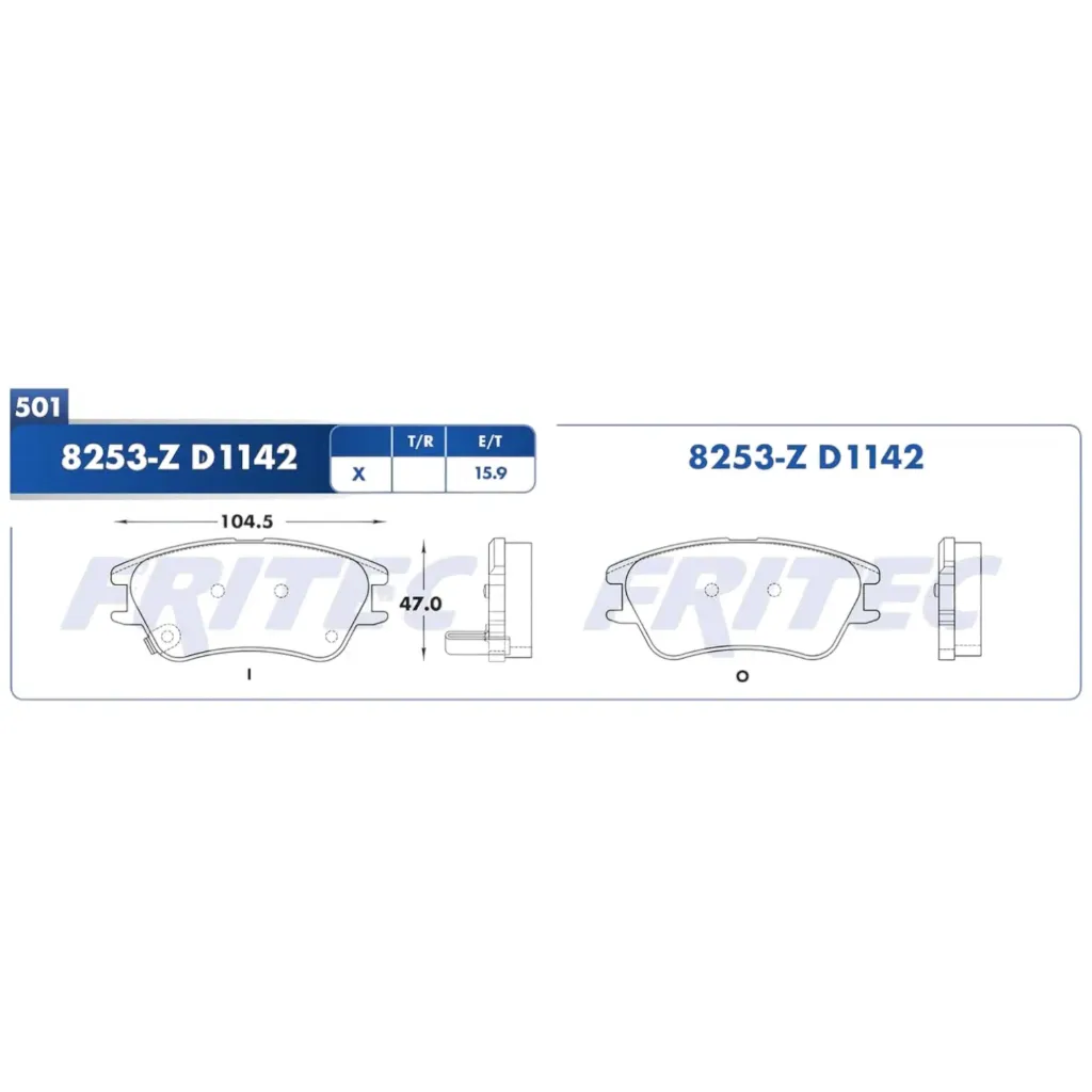 SPC-8253-Z D1142 - Juego De Pastillas/Balatas para Freno de Disco Delanteras Cerámica CR ATOS 02-12 M-8253-Z en FRITEC