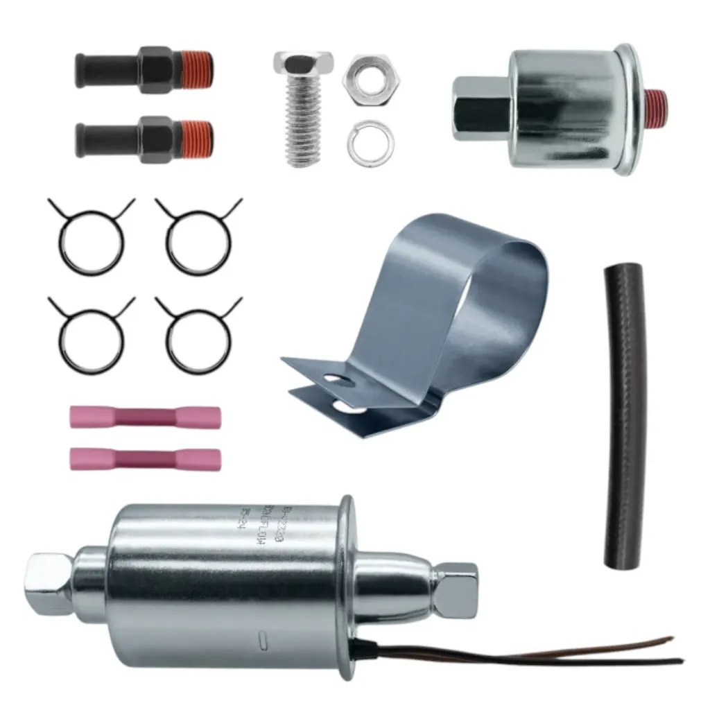 EU-42320 - Bomba de Gasolina Electrica en Línea Universal Camiones Pasajeros Y De Carga Ligera 6 Y 8 Cil 5-9 PSI 12 Volts P/Vehiculos Con Carburador Instalación Externa Baja Presión en UNIFLOW