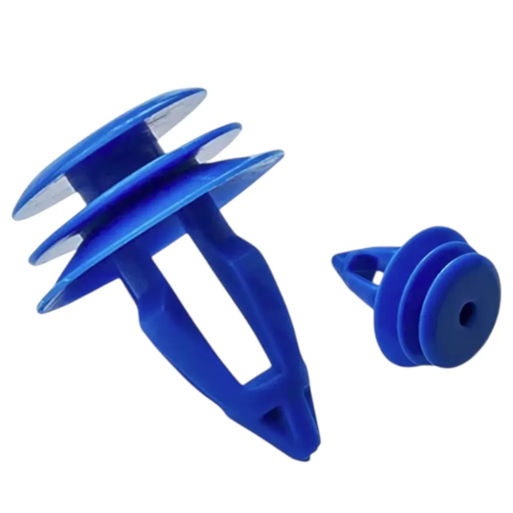 YW-360 - 10mm - Grapas Clip Azul , Clips de retenedor de Panel embellecedor de puerta de coche, Clip de sujeción de remache de plástico para coche LR027255