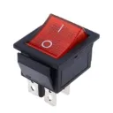 KCD4 DPST - Interruptores de tecla basculantes de 4 pines, 16A 250V CA/125V, 40A 12V CC - Encendido/Apagado con luz roja, interruptor de palanca de alta resistencia para barcos, prensas de calor