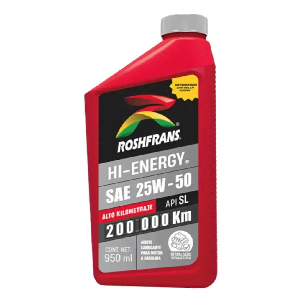 25W-50 - Bote Aceite Multigrado Hi-Energy API SL Alto Kilometraje 950ml en ROSHFRANS