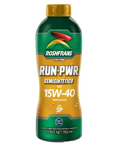 Aceite Motor Run-Pwr Semisintético 15w40 950 Ml Roshfrans orgánico formula con titanio