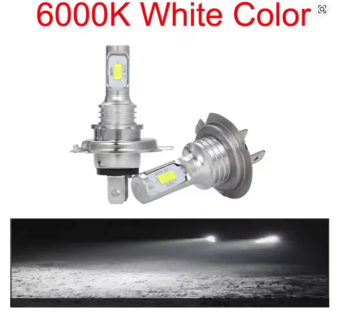 H4-LED - Par de Focos Led BLANCO 6000K Cold White