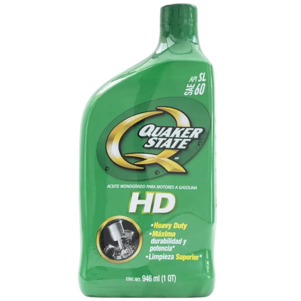 Aceite Monogrado Mineral SAE 60 SUPER HD API SL 946ml - Quaker State