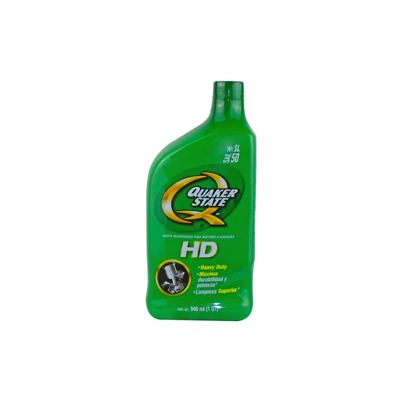 SAE50 - Aceite Monogrado Mineral SAE 50 SUPER HD API SL 946 ml - Quaker State